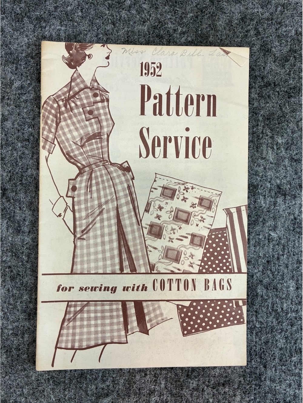 1952 Pattern Service for Sewing with Cotton Bags Vintage Sewing Pattern Booklet